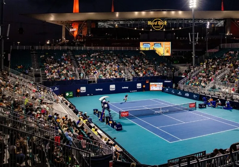 Toàn cảnh sân vận động Hard Rock, địa điểm tổ chức giải Miami Open từ năm 2019